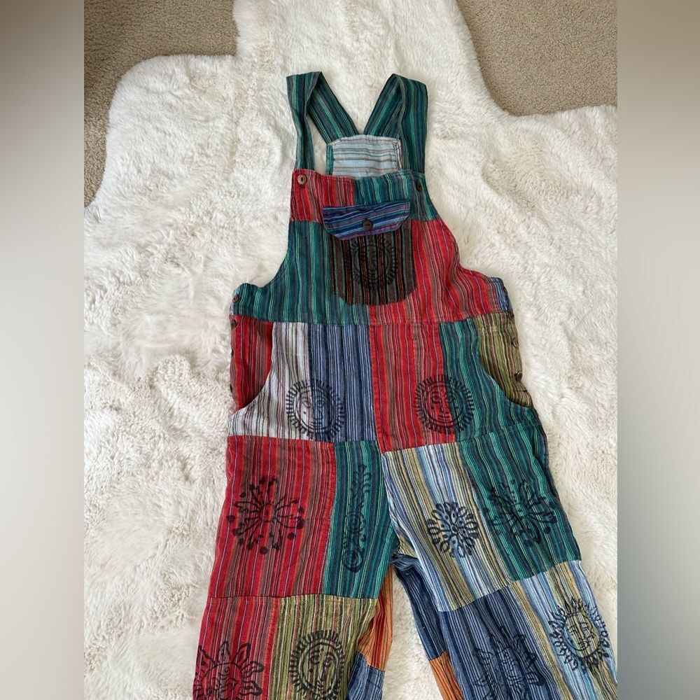 Patchwork hippie made in Nepal overalls - Picture 5 of 14